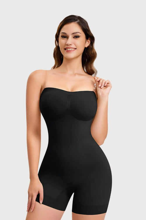 Strapless Butt Lifting Body Shaper Black