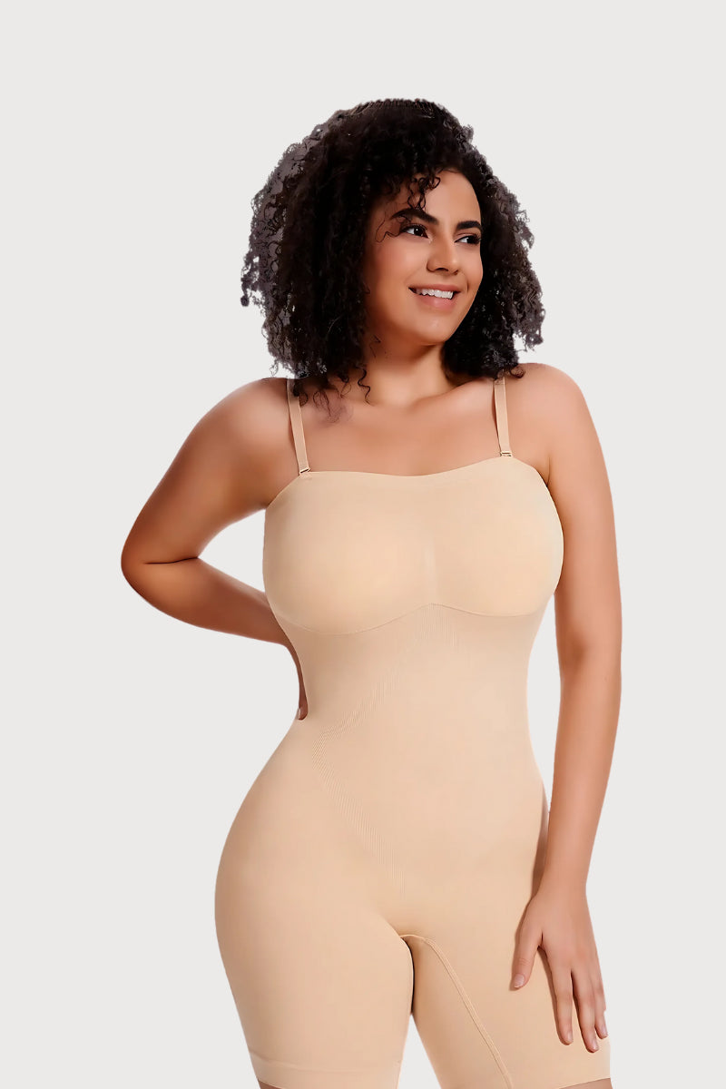 Strapless Butt Lifting Body Shaper Beige
