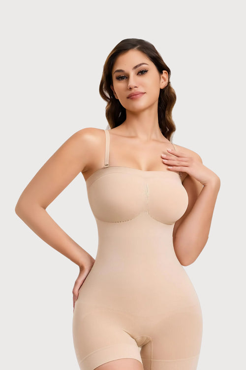 Strapless Butt Lifting Body Shaper Beige